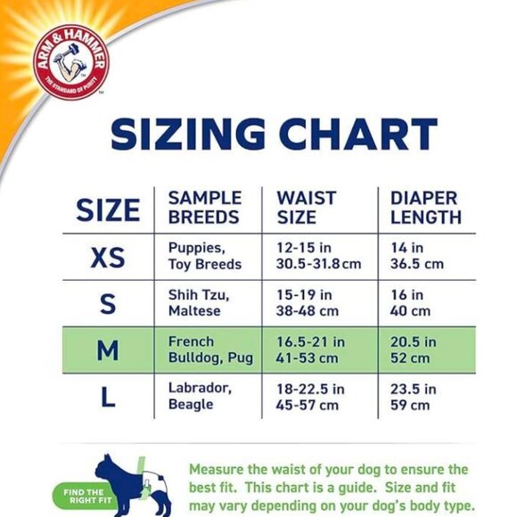 84ct Arm & Hammer Pets Disposable Female Dog Diapers Adjustable Absorbent Medium - Picture 3 of 5